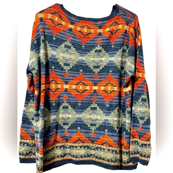 Denim & Supply Ralph Lauren Southwest Aztec Knit Sweater Sz M Boho Western - Picture 3 of 8